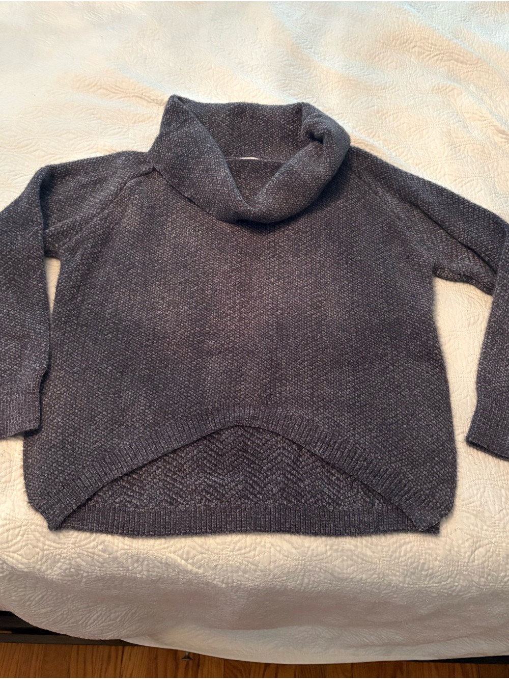 NWOT Pink Lily Charcoal Cowl-Neck Cropped Sweater sz M